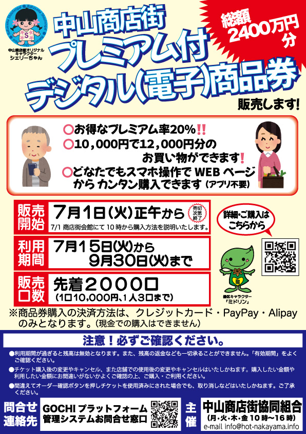 中山商店街プレミアム商品券